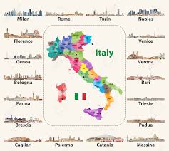 Our map of italy groups some of these regions together into areas a traveller might want to visit. Vector Italy Map With Italian Cities Skylines Royalty Free Cliparts Vectors And Stock Illustration Image 122274878