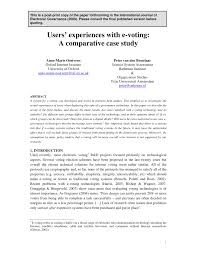 Pdf Users Experiences With E Voting A Comparative Case Study