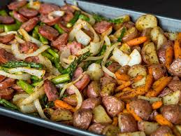 Kielbasa Veggie Sheet Pan Dinner Recipe Sheet Pan Dinners Baked Veggies Kielbasa