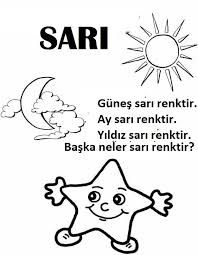 Emel Aydin Adli Kullanicinin Sari Renk Panosundaki Pin Renkler Boyama Sayfalari Faaliyetler