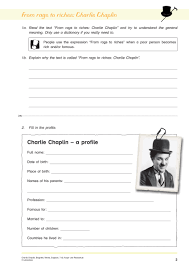 Dieser steckbrief eignet sich für den ersten kontakt in der fremdsprache oder für den. Sekundarstufe Unterrichtsmaterial Englisch Themenfelder Charlie Chaplin Biografie Werke
