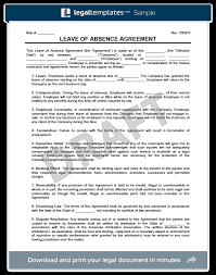 Leave Of Absence Agreement Template Create A Free Leave Of