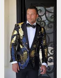 Black And Gold Blazer Mens Black Gold Blue Single Breasted Sequin Paisley Blazer Mens Fashion Blazer Mens Fashion Inspiration Mens Fashion Dressy