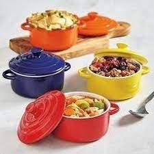 Great prices on cookware & bakeware. Colorful Stoneware Mini Casserole Pots With Lids Set Of 8 Buy Online In Bahamas At Bahamas Desertcart Com Productid 40949984