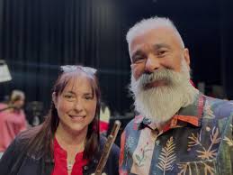 We just finished our last concert of the year. I wanted to get my picture  with my favorite Hammond organ player before we left! Love you,  sandrapayton1940 !