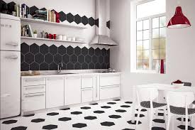 Hexagon kitchen floor & backsplash tiles. Cool Kitchen Flooring Ideas That Really Make The Room Loveproperty Com