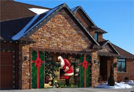 Christmas Garage Door Decoration Golfing Santa Garage Door Christmas Decorations Front Porch Christmas Decor Door Decorations