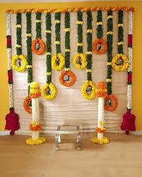 This Simple Traditional Pellikuthuru Backdrop For Client Sindhu O Housewarming Decorations Flower Decorations Wedding Backdrop Decorations