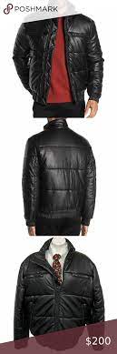 Slate Stone Black Faux Leather Puffer Jacket Xxl Slate Stone Black Faux Leather Zip Front Puffer Jack Black Faux Leather Leather Puffer Jacket Faux Leather