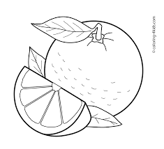 Kids practice a range of skills as they write their names, trace words and color in yellow, and cut out book pages on this preschool and kindergarten worksheet. Https Coloring 4kids Com Orange Fruits Coloring Pages For Kids Printable Free