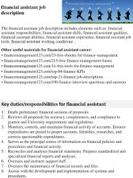 Looking for more job opportunities? Financial Assistant Job Description Accounting Employment
