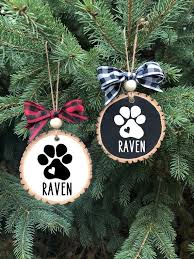 Your family ornament is not complete unless you include your dogs and cats on it. Personalized Pet Ornament Dog Wood Slice Ornament Etsy Wood Christmas Ornaments Christmas Ornament Crafts Xmas Crafts