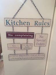 Kitchen Rules Kuche Schild Blechschild Metall Deko Retro Shabby Vintage Neu Genel Kitchen Rules Novelty Sign Novelty