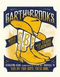 Details About Garth Brooks Bridgestone Show Print Nashville Tour Poster 2017 Trisha Yearwood 2