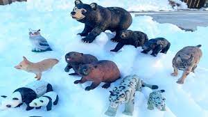 Wild Animal Toy Figures In The Snow In 2021 Wild Animal Toys Animals Wild Pet Toys