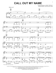 The Weeknd Call Out My Name Sheet Music And Printable Pdf Music Notes Sheet Music Notes Pop Sheet Music Sheet Music