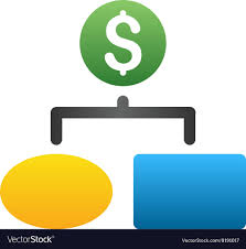 money flow chart gradient icon