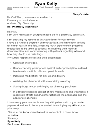 Pharmacy Technician Cover Letter Sample