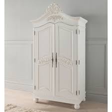 Each piece is made from wood and has an antique white finish for a neutral look that blends in with almost any color palette you pick for your bedroom. Antique French Style Wardrobe Shabby Chic Bedroom Furniture