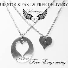 personalised 2 necklace disc pendant