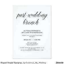 Elegant Simple Typography Post Wedding Brunch Invitation Zazzle Com Post Wedding Brunch Invitations Brunch Wedding Post Wedding