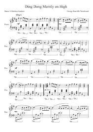 Ding Dong Merrily On High Piano Christmas Sheet Music Sheet Music Ding Dong