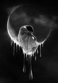 The moon has a sad face >.< didn't notice that right off. Brindille On Twitter Tears In Heaven Moon Art Art