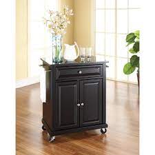 Crosley Rolling Black Kitchen Cart With Black Granite Top Kf30024ebk The Home Depot Kitchen Island Cart Kitchen Tops Granite Kitchen Dining Furniture