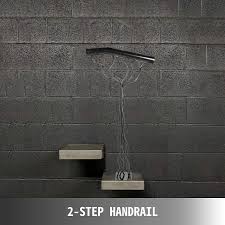 Browse the composite railing kits carried by the deck store online. Buy Happybuy 2 Step Single Post Branch Type Metal Material Stair Hand Rail With Installation Kit 18l X 38h Inch Wrought Iron Handrails Black Online In Turkey B084zm86qy