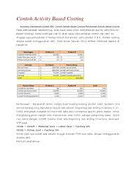 Contoh soal teori activity based costing. Contoh Soal Activity Based Costing Cara Golden