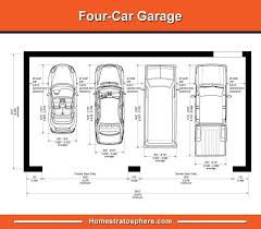 Standard Garage Dimensions For 1 2 3 And 4 Car Garages Diagrams Garage Dimensions Car Garage Garage Door Sizes