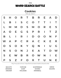 All of our word search puzzles are available to download and print as either a pdf or an image. Printable Cookies Word Search Word Search Battle