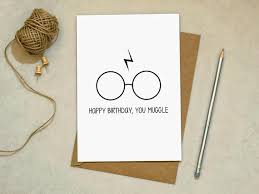 Harry Potter Greetings Card Happy Birthday You Muggle Thank You You Muggle Congra Birthday Congratulations Birthday Greeting Cards Harry Potter Birthday