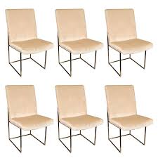 Milo Baughman Dining Chair With Brass Frame In Com Dining Chairs Chair Brass Frame
