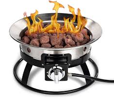 A portable fire pit for camping! Stainless Steel Portable Propane Gas Fire Pit 19 Inch Stainless Steel Fire Bowl Burner Outdoor
