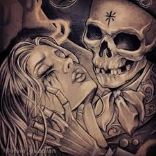 True Love Never Dies Chicano Art Tattoos Skull Art Og Abel Art
