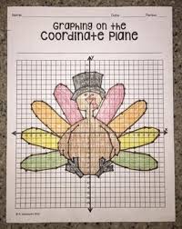 This Activity Provides Students With Practice Graphing In All Four Quadrants On The Coordinat Coordinate Plane Coordinate Graphing Thanksgiving Math Activities
