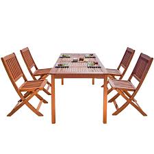 30 day return policy · all orders ship free! Vifah Malibu Brown 5 Piece Wood Patio Dining Set The Home Depot Canada