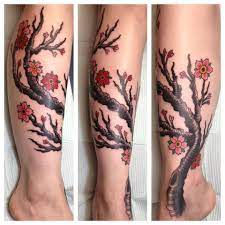 Pin On Cherry Blossoms Lower Leg Tattoos