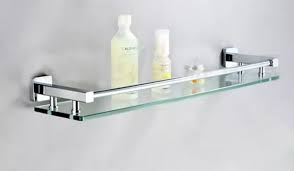 The moen glass shelf will instantly completethe moen glass shelf will instantly complete your bathroom area. Bathroom Chrome Brass Shower Caddy Shelf Brass Base Glass Tier Storage Holder Shower Shelves Shelves Glass Bathroom Shelves