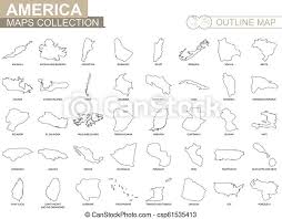 Wie viele länder konntest du erraten? Umrisse Der Amerikanischen Lander Sammlung Outline Karten Der Amerikanischen Lander Sammlung Schwarze Linie Vektorkarte Canstock