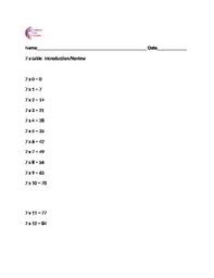 7 Times Table Weekly Classwork Homework Assessment With Multiplication Chart