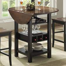 Ridgewood Counter Height Drop Leaf Dining Table With Storage Dining Table With Storage Pub Table And Chairs Counter Height Dining Table