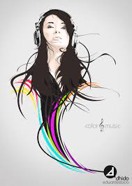 Color And Music Line Art Drawings Vector Art Vector Portrait