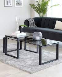 Bernhardt design cirque 48 oval wood glass cocktail table. Tiva Smoked Glass Coffee Table Set Danetti