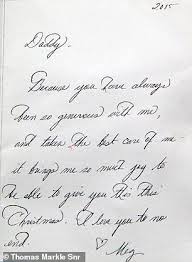 You watched me silently suffer at the markle has pleaded with her dad thomas to stop his 'painful attacks' on prince harry in a. Meghan S Father Thomas Markle Reveals Her Sweet Cards Meghan Markle Lettering English Handwriting