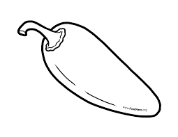 Hot Pepper Outline Food Hero Bulletinboardidea Hotpepper Blackline Foodhero Stuffed Peppers Whimsical Art Easy Drawings