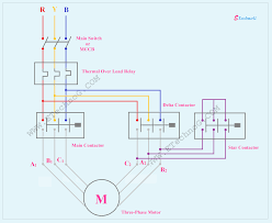 The control circuit uses to control the starter circuit such as on, off and tripping operations. Explained Star Delta Starter Diagram Control And Power Circuit Etechnog