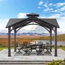 Larger sized tents may also have zippered windows and side walls which can help with ventilation and. Sunjoy 12 5 X 12 5 Roanforth Gazebo Costco