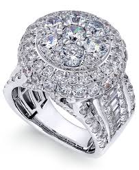 The minimum weight of the engagement ring is 0.46 ct. Macy S Diamond Cluster Engagement Ring 5 Ct T W In 14k White Gold Reviews Rings Jewelry Watches Macy S